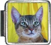 X001 Cat on Yellow Italian Charm