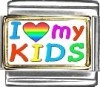 A10076 I Love my KIDS (rectangle) Italian Charm