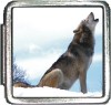 A10214 Wolf Howling Italian Charm 