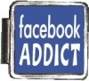 facebook ADDICT Custom Photo Italian  Charm