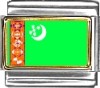 Turkmenistan Flag Italian Charm