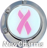 PINK RIBBON FOLDABLE PURSE HANGER