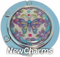 PH8178 Butterfly Purple And Teal Foldable Purse Hanger