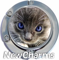 BLUE EYED KITTY PHOTO PURSE HANGER