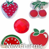 CSL110 Fruitastic Red Fruit Charm Set for Floating Lockets