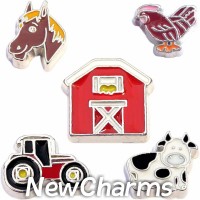 CSL125 Old MacDonald Had a Farm Charm Set for Floating Lockets