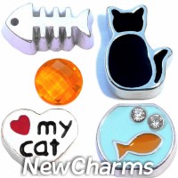 CSL130 Puuurrrfect Kitty Cat Charm Set for Floating Lockets