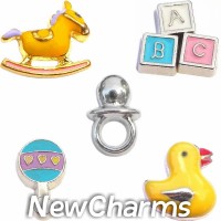 CSL133 Rock a Bye Baby Nursery Charm Set for Floating Lockets