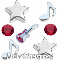 CSL149 Rock Star Musical Band Charm Set for Floating Lockets