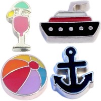 CSL166 Cruise Ship Sailing Boating Charm Set for Floating Lockets