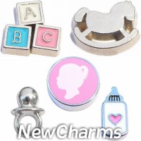 CSL170 Little Miss Baby Girl Charm Set for Floating Lockets