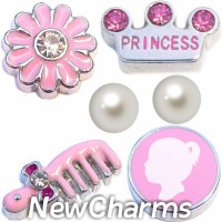CSL179 Princess in Pink Charm Set for Floating Lockets