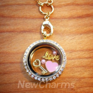 Love U To The Moon Locket Set with Dangle