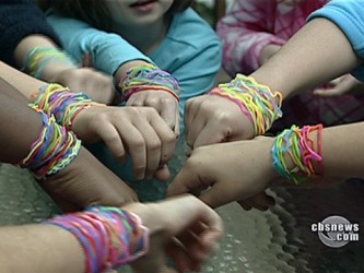 A bunch of kids and a bunch of Silly Bandz