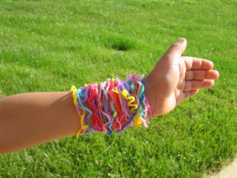 Tons of Silly Bandz on one wrist