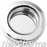 GS116 Silver Small Round Locket Snap Charm