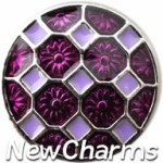 GS140 Flower Power Purple Snap Charm