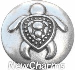 GS311 Tribal Sea Turtle Silver Snap Charm