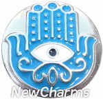 GS312 Hamsa Blue Snap Charm