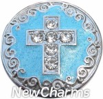 GS314 Vintage Swirl CZ Cross Snap Charm