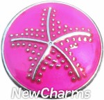 GS321 Dotted Seastar Pink Snap Charm