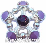 GS323 Dainty Open Purple Flower Snap Charm