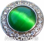 GS333 Green Cats Eye Gem Snap Charm