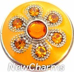 GS841 Orange Princess Flower Snap Charm