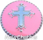 GS343 Cross On Pink Snap Charm
