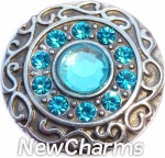 GS401-3 Vintage Swirl Birthstone March Snap Charm