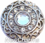 GS401-4 Vintage Swirl Birthstone April Snap Charm