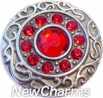 GS401-7 Vintage Swirl Birthstone July Snap Charm