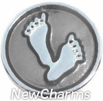 GS508 Silver Footprints Snap Charm