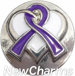 GS519 Purple Ribbon Snap Charm