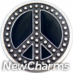 GS625 Riveted Peace Sign Snap Charm