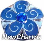 GS840 Swirl Blue Flower Snap Charm