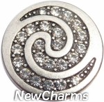 GS648 Swirled Bling Snap Charm