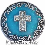 GS660 Cross on Blue Snap Charm