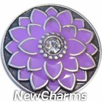 GS677 Purple Flower Snap Charm
