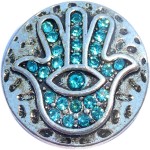 GS702 Hamsa Aqua Snap Charm