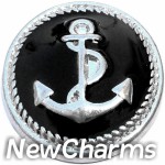 GS920 Anchor On Black Snap Charm