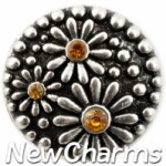 GS931 Yellow-CZ-Daisies Snap Charm