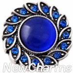 GS943 Royal Blue Leaf Pattern Snap Charm