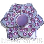 GS955 Lavender Lotus Flower Snap Charm