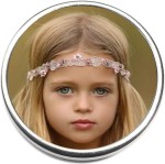 H7886 Blonde Baby Girl Floating Locket Charm