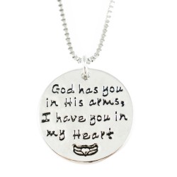 N25 In His Arms In My Heart Stamped Necklace