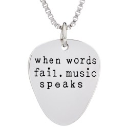 N74 Music Speaks Stamped Necklace