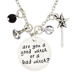 N88 Good Witch or Bad Witch Stamped Necklace 