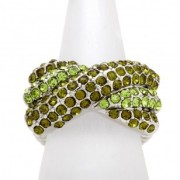 Green Glitter Rope Ring