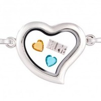 charms inside AS94bracelet Curvy Heart Locket with Bracelet